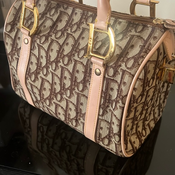 Vintage CHRISTIAN DIOR Tan/Brown Trotter Mini Boston Bag-RARE - Picture 12 of 15